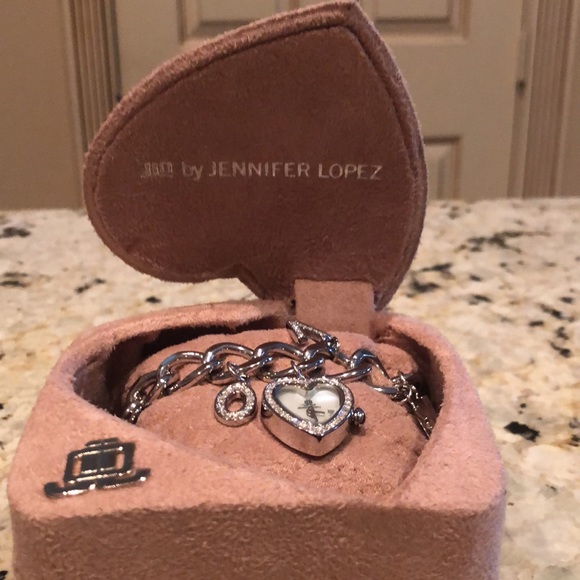 Watch by JLo in Heart Shaped Silver Tone Bracelet with Heart Face - Picture 7 of 7
